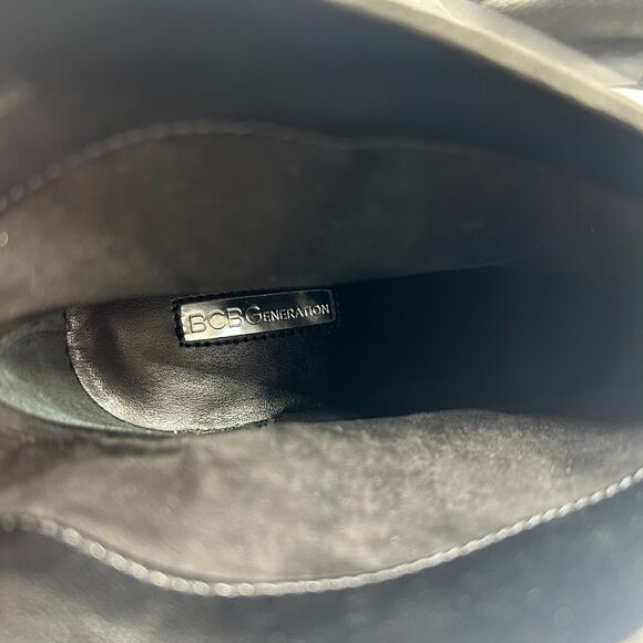 BCBGeneration Black Leather High Ankle Bootie Slip On Womens Size 10M - Picture 10 of 12